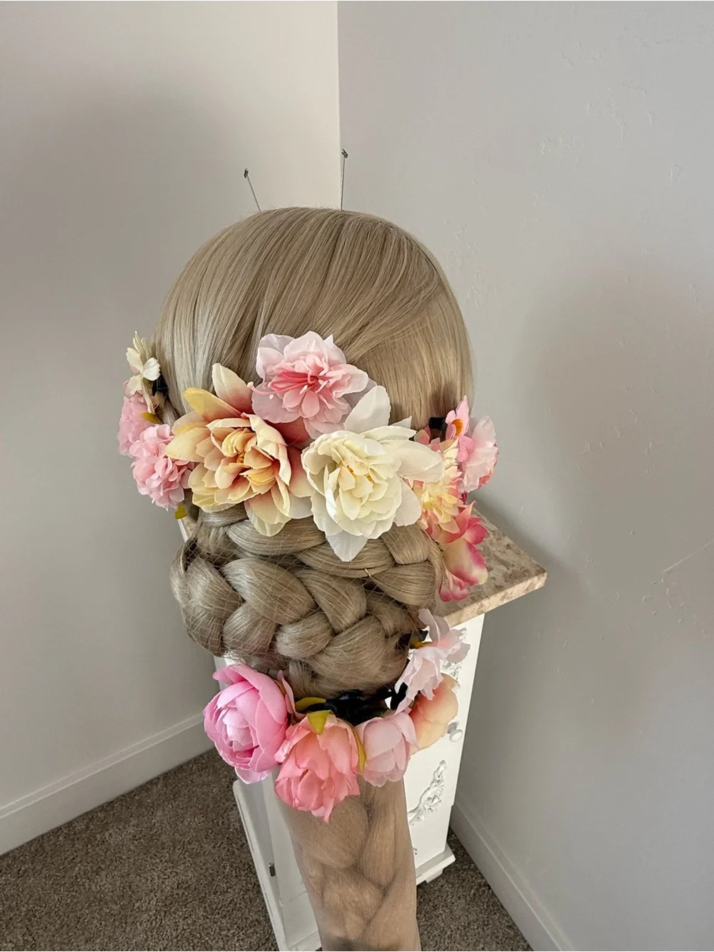 Rapunzel Women’s Wig 5 ft Parks Accurate with Flowers